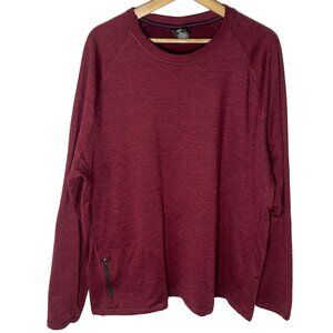 Makers Mark Tech Fleece Crewneck Pullover Marled Men XXL Red Soft Stretchy